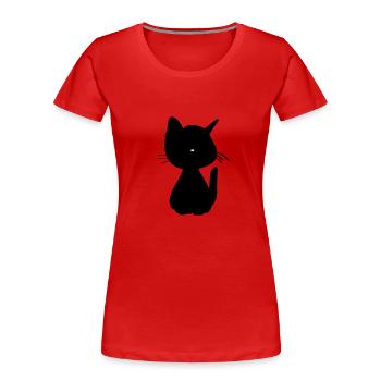 Chats animaux mignon animal de compagnie petit kawaii - T-shirt bio Premium Femme - rouge - Devant - Mia (176cm)