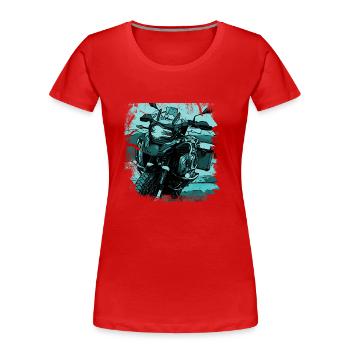 Motorcycle GS black turquoise - Women's Premium Organic T-Shirt - red - Front - Mia (176cm)