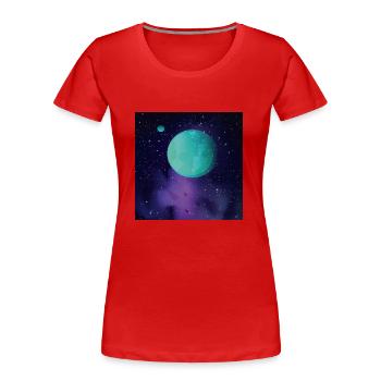 Terre - T-shirt bio Premium Femme - rouge - Devant - Mia (176cm)