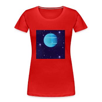 Uranus - Frauen Premium Bio T-Shirt - Rot - Vorne - Mia (176cm)