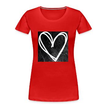 Individuelles Herzdesign - Frauen Premium Bio T-Shirt - Rot - Vorne - Mia (176cm)