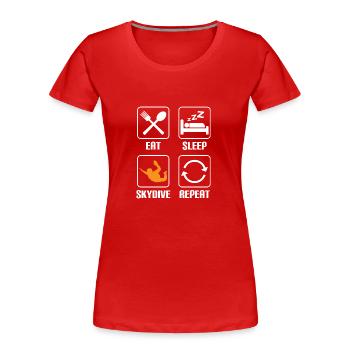 Fallschirm Parasailing Skydiver Luftsportart - Frauen Premium Bio T-Shirt - Rot - Vorne - Mia (176cm)