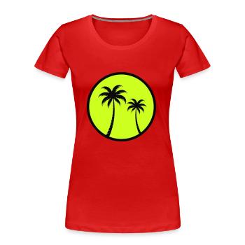 Palmiers - T-shirt bio Premium Femme - rouge - Devant - Mia (176cm)