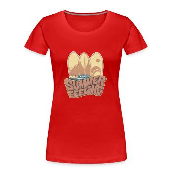Summer Feeling - Women's Premium Organic T-Shirt - red - Front - Mia (176cm)