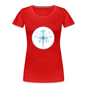 Mystique Collection ~ light blue ~ n°4 - Women's Premium Organic T-Shirt - red - Front - Mia (176cm)