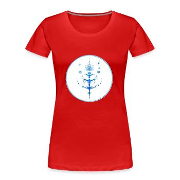 Collection Mystique ~ bleu clair ~ n°6 - T-shirt bio Premium Femme - rouge - Devant - Mia (176cm)