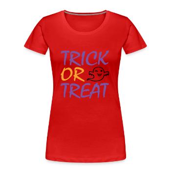 Trick or Treat Halloween - Frauen Premium Bio T-Shirt - Rot - Vorne - Mia (176cm)
