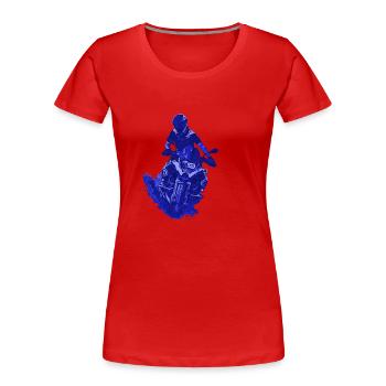 Motocross bleu - T-shirt bio Premium Femme - rouge - Devant - Mia (176cm)