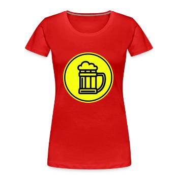 Bier Icon Symbol - Frauen Premium Bio T-Shirt - Rot - Vorne - Mia (176cm)