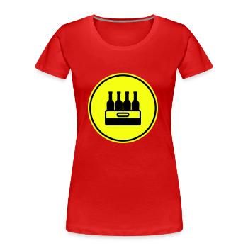 Bierflasche Kiste - Frauen Premium Bio T-Shirt - Rot - Vorne - Mia (176cm)