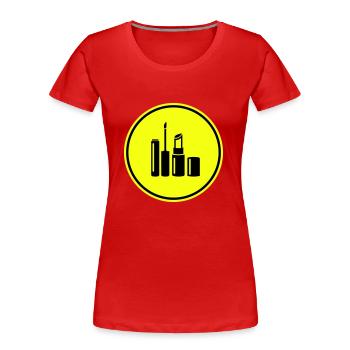 Make Up Kosmetik Icon - Frauen Premium Bio T-Shirt - Rot - Vorne - Mia (176cm)
