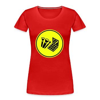 Make Up Kosmetik Icon - Frauen Premium Bio T-Shirt - Rot - Vorne - Mia (176cm)