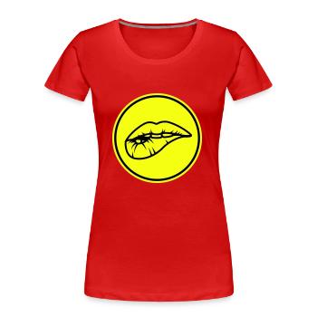 Lips - Women's Premium Organic T-Shirt - red - Front - Mia (176cm)