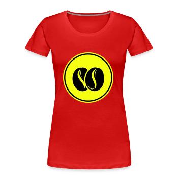 Kaffeebohne Symbol - Frauen Premium Bio T-Shirt - Rot - Vorne - Mia (176cm)