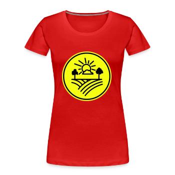 Farm Landwirt - Frauen Premium Bio T-Shirt - Rot - Vorne - Mia (176cm)