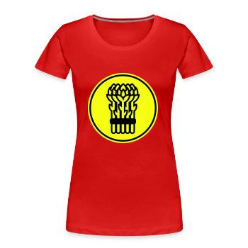 Cercle d’icônes d’asperges - T-shirt bio Premium Femme - rouge - Devant - Mia (176cm)
