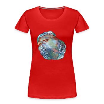 Habicht - Frauen Premium Bio T-Shirt - Rot - Vorne - Mia (176cm)