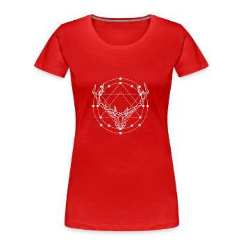 Character Icon Moon Pictogram - Women's Premium Organic T-Shirt - red - Front - Mia (176cm)