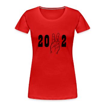 2022 Peace Sign - Women's Premium Organic T-Shirt - red - Front - Mia (176cm)
