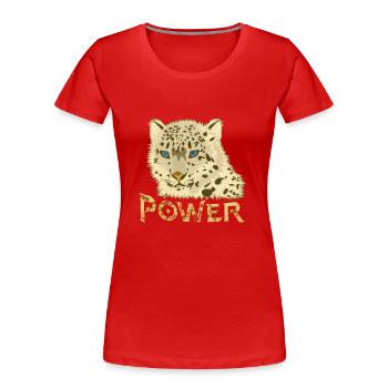 Power, power, energy, big cat, big cat, head - Women's Premium Organic T-Shirt - red - Front - Mia (176cm)