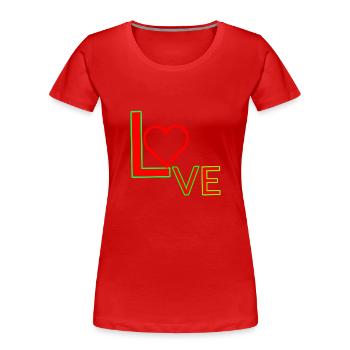 Cœur d’amour - T-shirt bio Premium Femme - rouge - Devant - Mia (176cm)