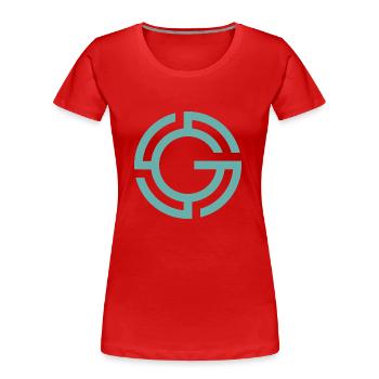 G Bekleidung Marke - Frauen Premium Bio T-Shirt - Rot - Vorne - Mia (176cm)
