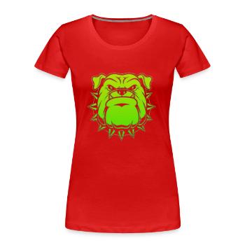 Visage en colère visage en colère chien suédois suédois en colère - T-shirt bio Premium Femme - rouge - Devant - Mia (176cm)