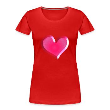 Symbole de cœur rose Glitter Rose - T-shirt bio Premium Femme - rouge - Devant - Mia (176cm)
