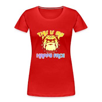 Visage en colère visage en colère chien suédois suédois en colère - T-shirt bio Premium Femme - rouge - Devant - Mia (176cm)