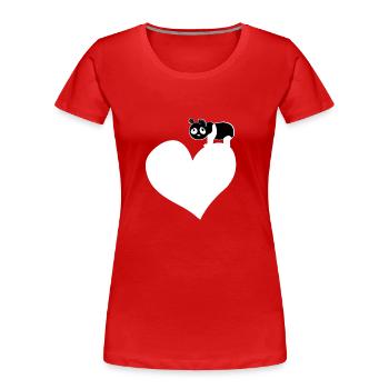 panda herz tierliebe bär - Frauen Premium Bio T-Shirt - Rot - Vorne - Mia (176cm)