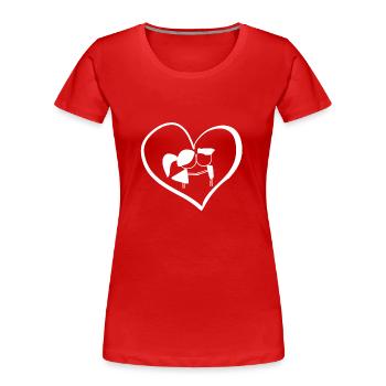 herz symbol liebespaar - Frauen Premium Bio T-Shirt - Rot - Vorne - Mia (176cm)