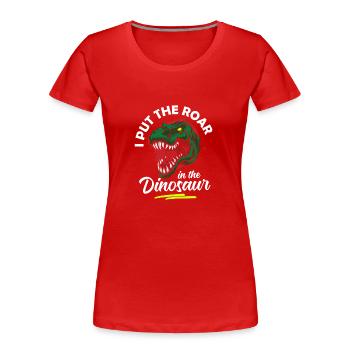 Fossile de dinosaure préhistorique de Triceratops - T-shirt bio Premium Femme - rouge - Devant - Mia (176cm)