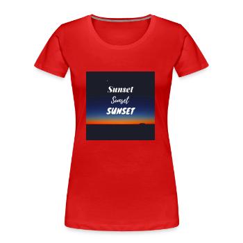 Sunset - Sonnenuntergang - Frauen Premium Bio T-Shirt - Rot - Vorne - Mia (176cm)