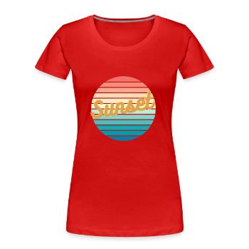 Sunset - Frauen Premium Bio T-Shirt - Rot - Vorne - Mia (176cm)