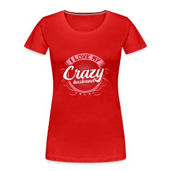 Mari mari Ehering - T-shirt bio Premium Femme - rouge - Devant - Mia (176cm)