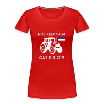 Support the farmers! Farmers' protest T-shirt - Women's Premium Organic T-Shirt - red - Front - Mia (176cm)