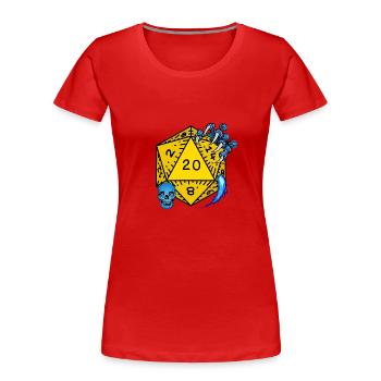 D20 Abenteuer Sortilége JDR - Frauen Premium Bio T-Shirt - Rot - Vorne - Mia (176cm)