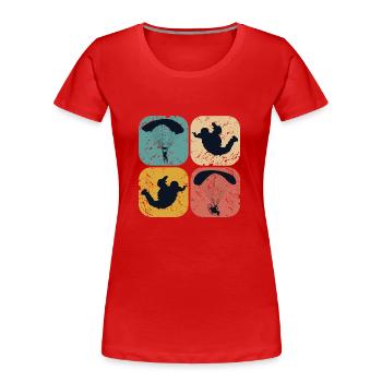 Paragliding - Women's Premium Organic T-Shirt - red - Front - Mia (176cm)