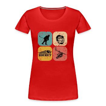 Ice Hockey - Women's Premium Organic T-Shirt - red - Front - Mia (176cm)