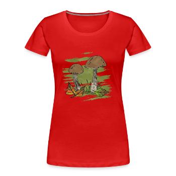 Mycètes - T-shirt bio Premium Femme - rouge - Devant - Mia (176cm)