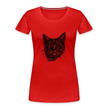 Chaton mignon et mignon - T-shirt bio Premium Femme - rouge - Devant - Mia (176cm)