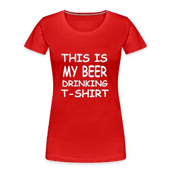 Beer - Women's Premium Organic T-Shirt - red - Front - Mia (176cm)
