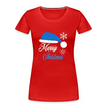 Merry christmas - Frauen Premium Bio T-Shirt - Rot - Vorne - Mia (176cm)