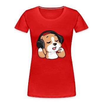 Der singende Beagle - Frauen Premium Bio T-Shirt - Rot - Vorne - Mia (176cm)