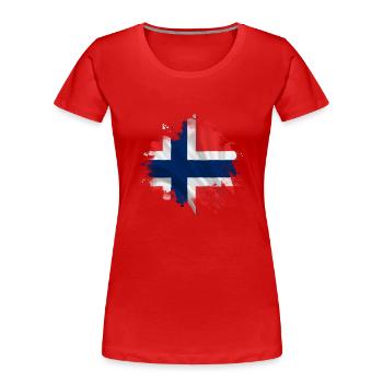 Norwegen Norwegen Oslo Skandinavien Wikinger - Frauen Premium Bio T-Shirt - Rot - Vorne - Mia (176cm)