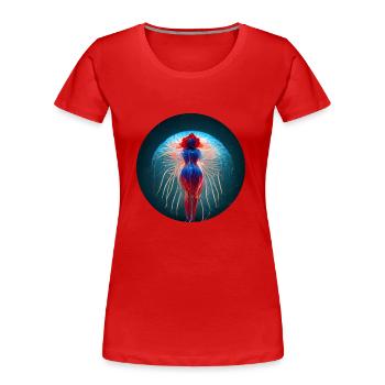 Jellyfish Version 2 - Women's Premium Organic T-Shirt - red - Front - Mia (176cm)