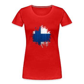 Finnland Suomi helsinki skandinavien wikinger - Frauen Premium Bio T-Shirt - Rot - Vorne - Mia (176cm)