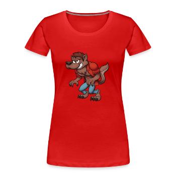 Werwolf - Frauen Premium Bio T-Shirt - Rot - Vorne - Mia (176cm)