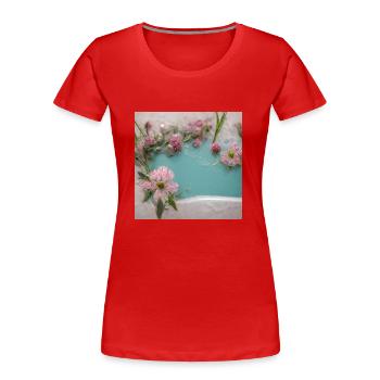 Flowers in the bathtub Pink Beautiful III - Women's Premium Organic T-Shirt - red - Front - Mia (176cm)