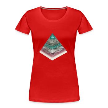 Pyramide de la créativité - T-shirt bio Premium Femme - rouge - Devant - Mia (176cm)